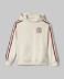 Felpa Cappuccio Tennis Con Bande • Bianco Burro