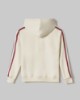 Felpa Cappuccio Tennis Con Bande • Bianco Burro