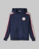 Felpa Cappuccio Tennis Con Bande • Blu