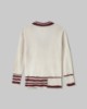 Maxi Maglia College Scollo A V In Maglieria Perlata • Bianco Burro