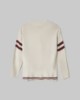 Cardigan Con Rotture, Righe E Patch College • Bianco Burro