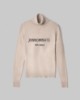 Maglia Dolcevita Con Intarsio In Cashmere • Beige Sand