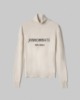 Maglia Dolcevita Con Intarsio In Cashmere • Bianco Burro