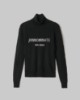 Maglia Dolcevita Con Intarsio In Cashmere • Nero