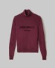 Maglia Dolcevita Con Intarsio In Cashmere • Bordeaux