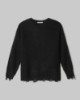 Maglia Over Paricollo Perlata Con Rotture • Nero