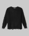Maglia Over Paricollo Perlata Con Rotture • Nero