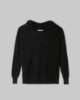 Maglia Cappuccio Con Paillettes Piu' Lunga Sul Dietro • Nero