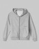 Felpa Cappuccio Basica Full Zip Con Marsupio • Grigio Melange