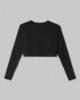 Crop Top Basico In Jersy A Manica Lunga • Nero