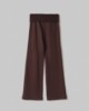 Pantalone Dritto In Felpa Con Cinto Risvoltato In Maglia • Moro