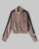 Felpa Full Zip In Ciniglia Con Banda In Lurex • Fango