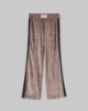 Pantalone Dritto In Ciniglia Con Banda In Lurex • Fango