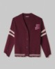 Cardigan Con Rotture, Righe E Patch College • Bordeaux