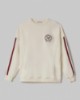 Felpa Paricollo Con Bande E Patch Tennis • Bianco Burro