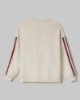 Felpa Paricollo Con Bande E Patch Tennis • Bianco Burro