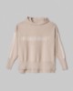 Maglia Cappuccio Con Bande In Contrasto, Logo In Punto Rovescio E Buchi Ai Polsi • Beige Sand