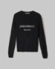 Maglia Paricollo Con Intarsio In Misto Cashmere • Nero