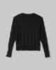 Maglia Paricollo Corta Con Trecce E Rotture • Nero
