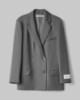 Blazer Doppiopetto Con Spalline • Grigio Melange