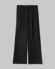 Pantalone In Twill Vita Alta Con Doppio Cinto • Nero