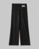 Pantalone In Twill Vita Alta Con Doppio Cinto • Nero