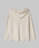 Maglia Cappuccio Con Paillettes Piu' Lunga Sul Dietro • Bianco Burro