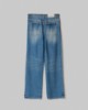 Jeans A Vita Media Con Gamba Morbida E Strappi • Blue Denim