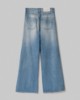 Jeans A Vita Media Con Gamba Morbida E Strappi • Blue Wash