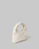 Borsa Piccola In Ecopelle Con Etichetta E Placchetta In Metallo • Bianco Burro