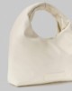 Borsa Piccola In Ecopelle Con Etichetta E Placchetta In Metallo • Bianco Burro