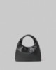 Borsa Piccola In Ecopelle Con Etichetta E Placchetta In Metallo • Nero