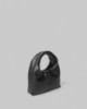 Borsa Piccola In Ecopelle Con Etichetta E Placchetta In Metallo • Nero