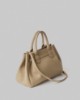 Borsa Media In Ecopelle Con Placchetta In Metallo • Tortora