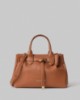 Borsa Media In Ecopelle Con Placchetta In Metallo • Cuoio