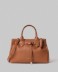 Borsa Media In Ecopelle Con Placchetta In Metallo • Cuoio