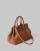 Borsa Media In Ecopelle Con Placchetta In Metallo • Cuoio