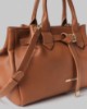 Borsa Media In Ecopelle Con Placchetta In Metallo • Cuoio