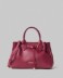 Borsa Media In Ecopelle Con Placchetta In Metallo • Bordeaux