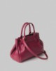 Borsa Media In Ecopelle Con Placchetta In Metallo • Bordeaux