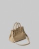 Borsa Piccola In Ecopelle Con Placchetta In Metallo • Tortora