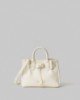 Borsa Piccola In Ecopelle Con Placchetta In Metallo • Bianco Burro