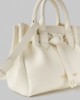 Borsa Piccola In Ecopelle Con Placchetta In Metallo • Bianco Burro