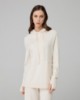 Maglia Cappuccio Raglan Con Buchi Ai Polsi • Bianco Burro