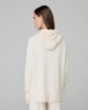 Maglia Cappuccio Raglan Con Buchi Ai Polsi • Bianco Burro
