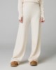 Pantalone In Maglia A Palazzo Con Nervature • Bianco Burro