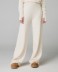 Pantalone In Maglia A Palazzo Con Nervature • Bianco Burro