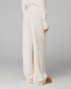 Pantalone In Maglia A Palazzo Con Nervature • Bianco Burro