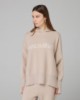 Maglia Cappuccio Con Bande In Contrasto, Logo In Punto Rovescio E Buchi Ai Polsi • Beige Sand