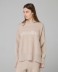 Maglia Cappuccio Con Bande In Contrasto, Logo In Punto Rovescio E Buchi Ai Polsi • Beige Sand